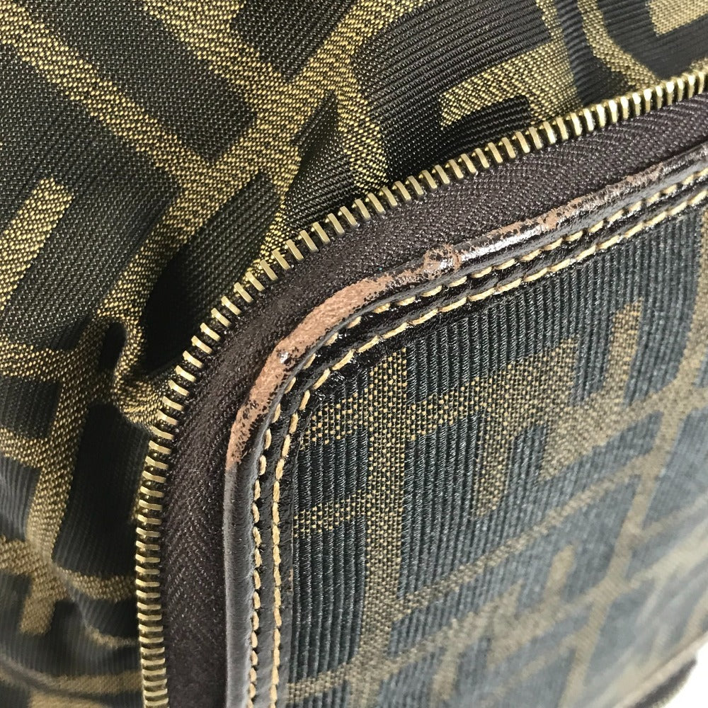 FENDI ヴィンテージ ズッカ ロゴ 折り畳み エコバッグ カバン バッグ 肩掛け トートバッグ ハンドバッグ ショルダーバッグ キャンバス ユニセックス ブラウン
