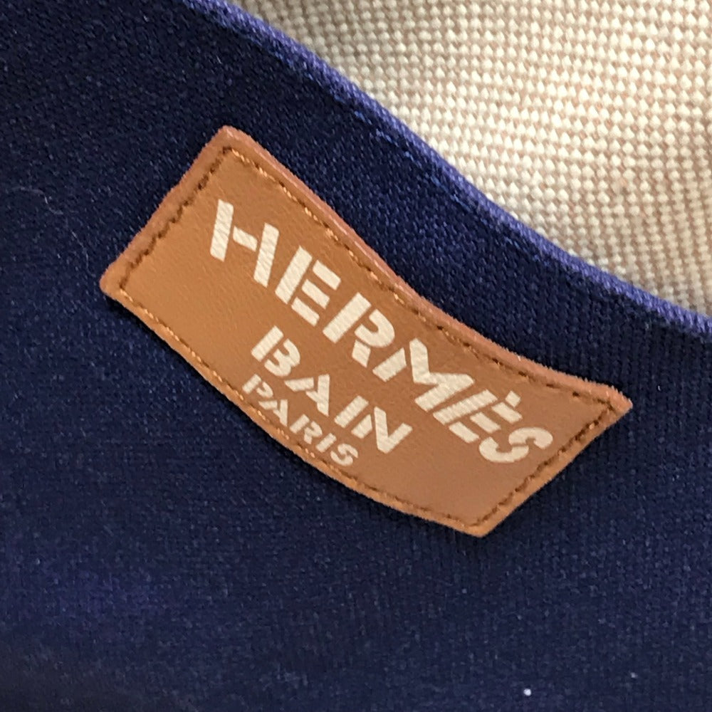 HERMES Beach Bag Talassa Bag Logo Handbag Shoulder Bag Boston Bag Tote Bag Shoulder Bag Cotton Unisex Beige