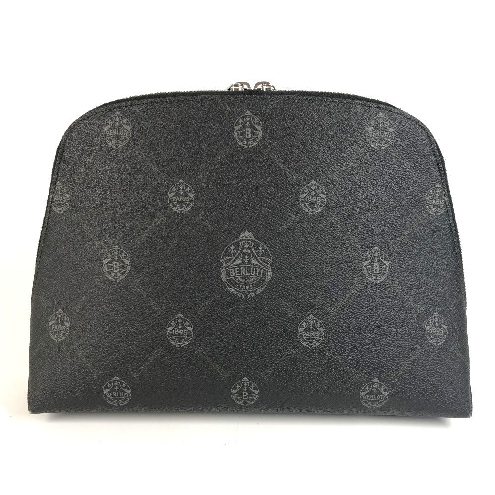 Berluti Escapade Logo Pouch Bag Second Bag Clutch Bag Leather Unisex Black