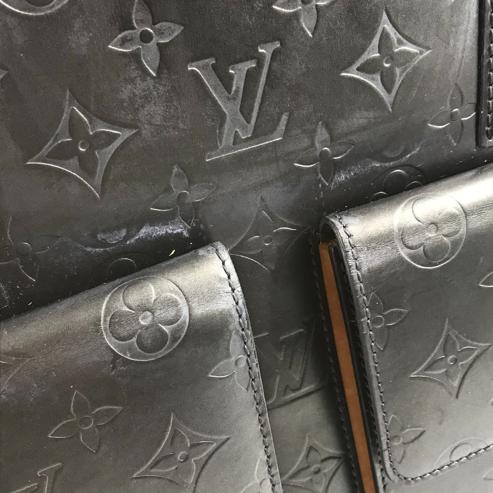 LOUIS VUITTON M55105 Monogram Mat Wilwood Bag Shoulder Tote Shoulder Bag Monogram Mat Leather Unisex Navy