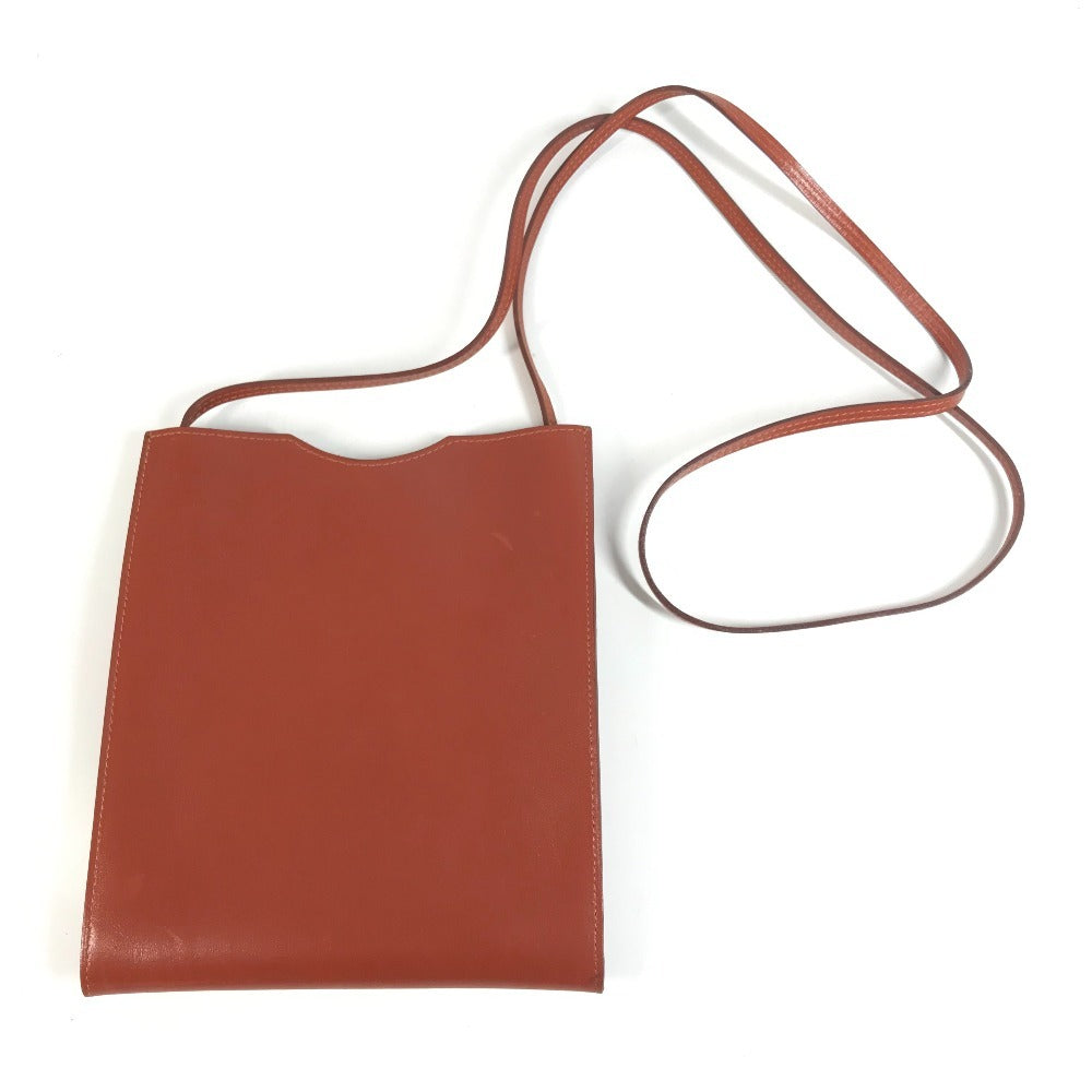 HERMES Vintage Onimetou Bag Crossbody Pochette Shoulder Bag Leather Unisex Brown
