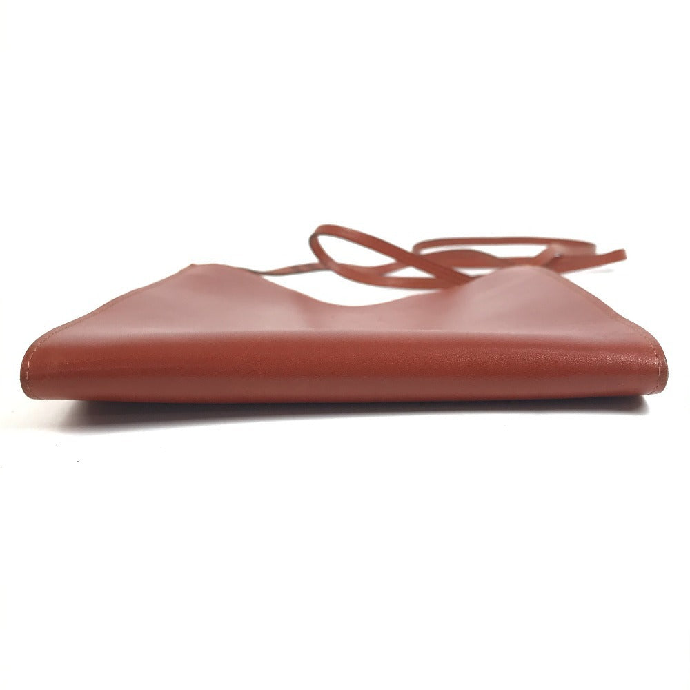 HERMES Vintage Onimetou Bag Crossbody Pochette Shoulder Bag Leather Unisex Brown