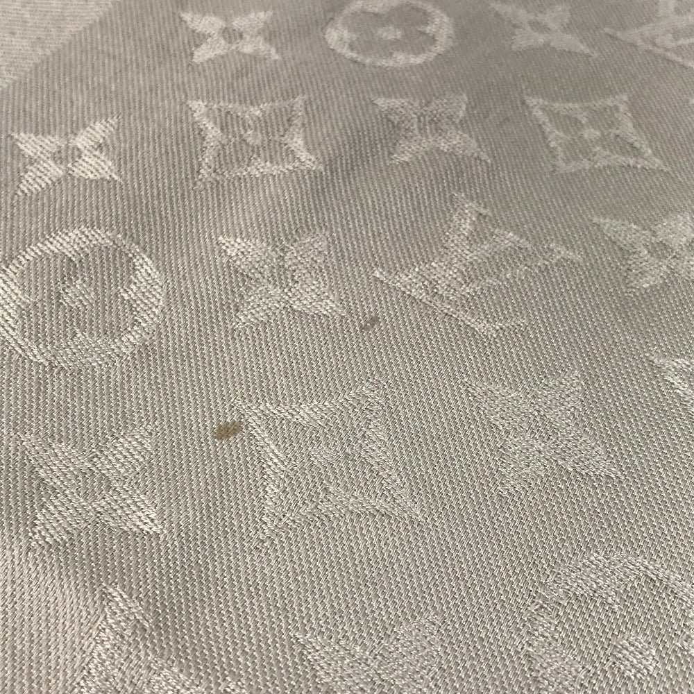 LOUIS VUITTON Monogram Shawl, Large Monogram, Apparel Accessory, Stole, Fringe Scarf, Shawl, Wool, Unisex, Beige