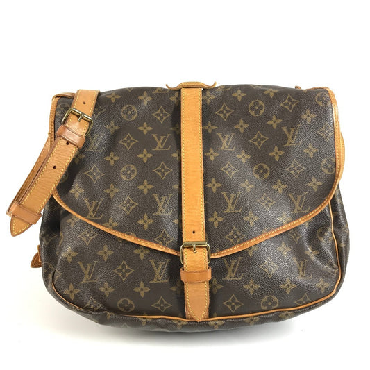 LOUIS VUITTON M42254 モノグラム ソミュール35 ソミュール35 カバン バッグ 斜め掛け フラップ ショルダーバッグ モノグラムキャンバス ユニセックス ブラウン