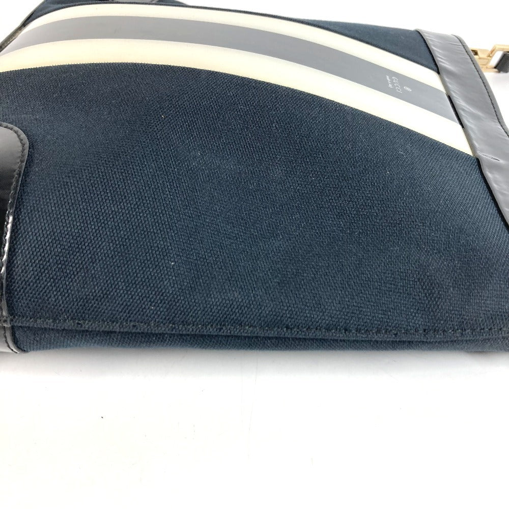GUCCI 001 4231 Vintage Logo Stripe Bag Shoulder Tote Shoulder Bag Canvas Unisex Black