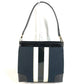 GUCCI 001 4231 Vintage Logo Stripe Bag Shoulder Tote Shoulder Bag Canvas Unisex Black