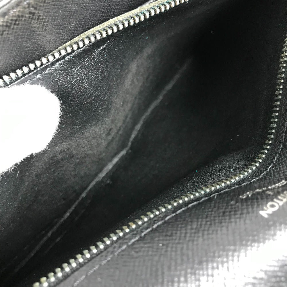 LOUIS VUITTON M30782 Taiga Selenga Bag, Strap, Flap Pouch, Clutch Bag, Second Bag, Taiga Leather, Men's, Ardoise, Black