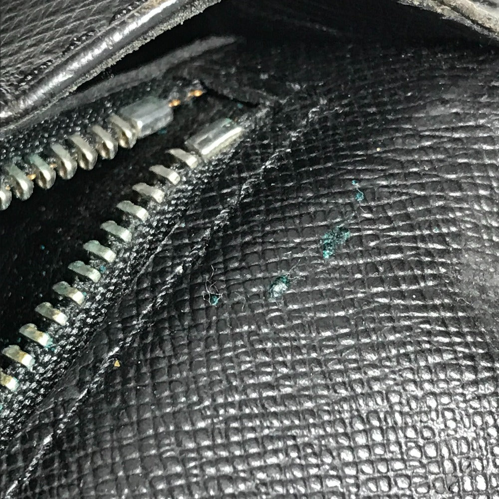 LOUIS VUITTON M30782 Taiga Selenga Bag, Strap, Flap Pouch, Clutch Bag, Second Bag, Taiga Leather, Men's, Ardoise, Black