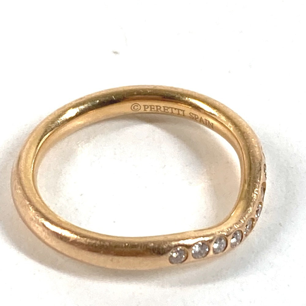TIFFANY&Co. K18 18K WG Curved Band Ring 9P Accessories Jewelry Diamond Diamond Ring Au750 Ladies Pink Gold