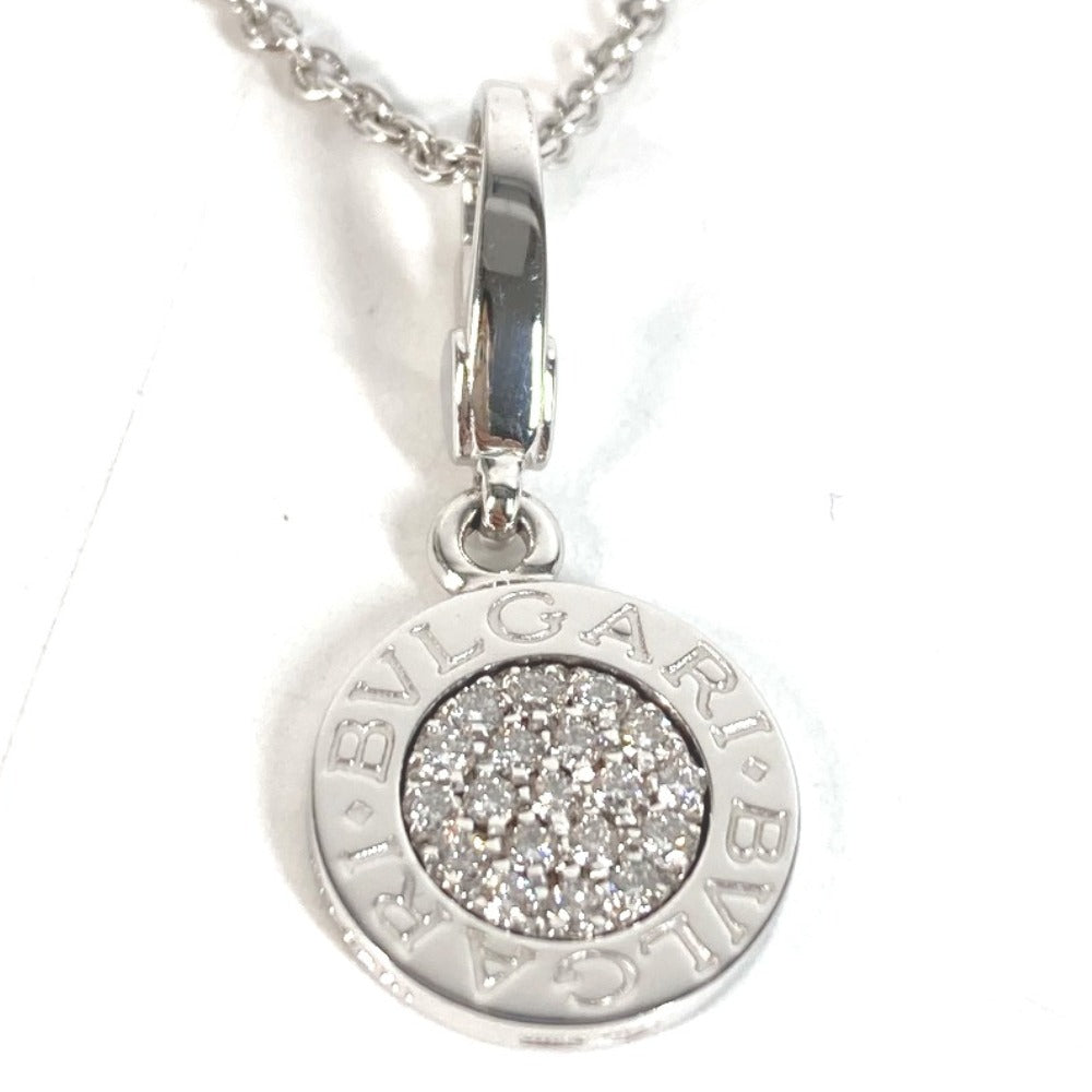 BVLGARI Gold K18 18K WG Bvlgari Bvlgari Logo Diamond Accessories Jewelry Necklace WG750 Unisex Silver
