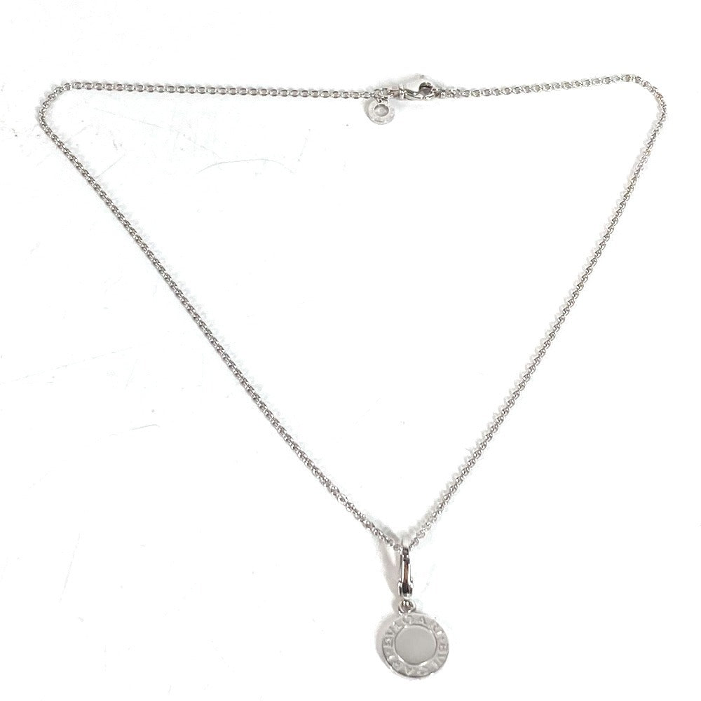 BVLGARI Gold K18 18K WG Bvlgari Bvlgari Logo Diamond Accessories Jewelry Necklace WG750 Unisex Silver