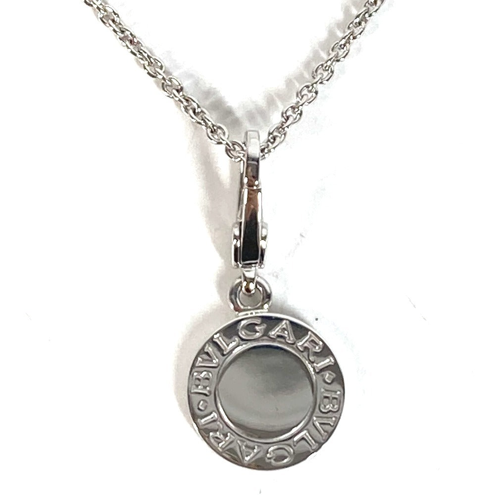 BVLGARI Gold K18 18K WG Bvlgari Bvlgari Logo Diamond Accessories Jewelry Necklace WG750 Unisex Silver