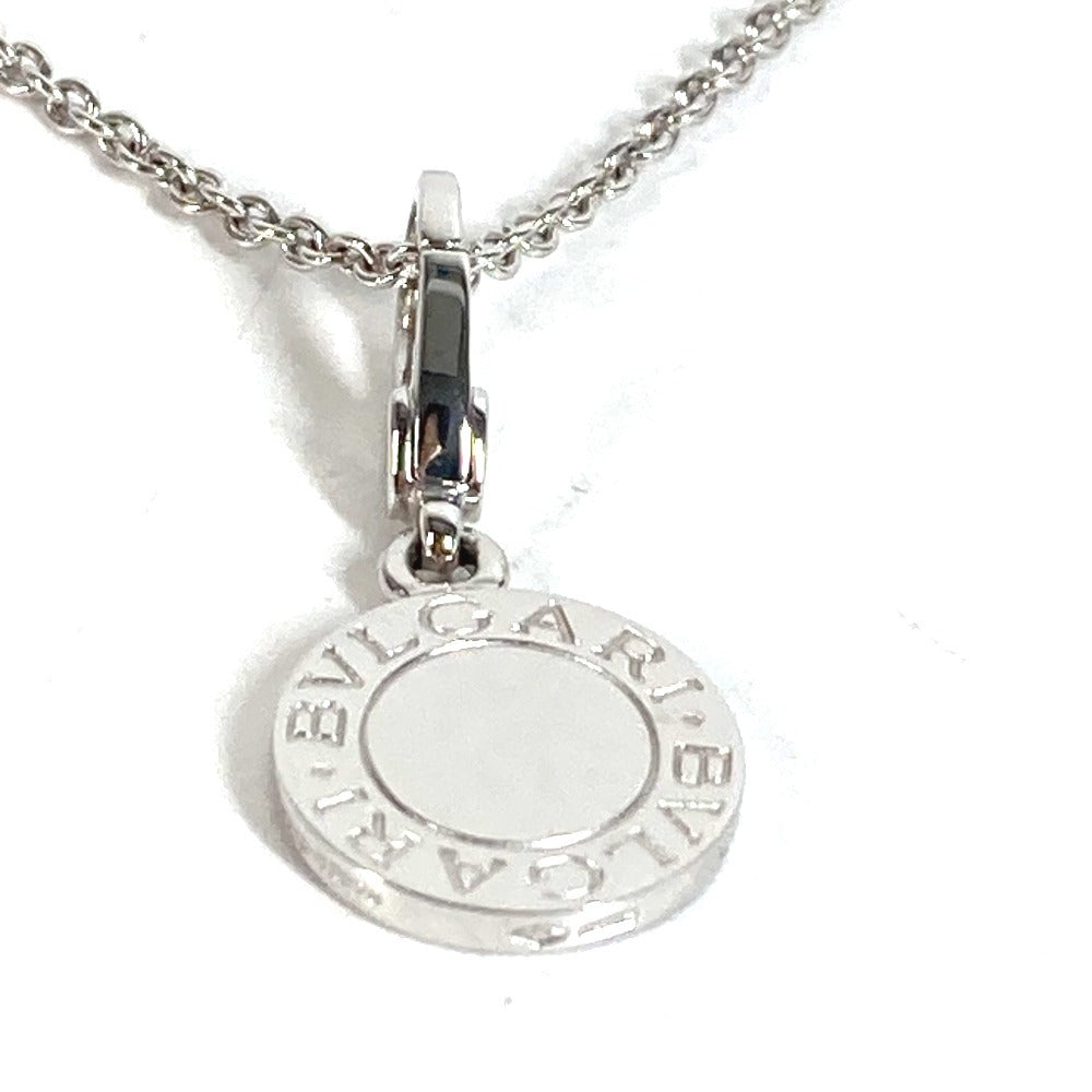 BVLGARI Gold K18 18K WG Bvlgari Bvlgari Logo Diamond Accessories Jewelry Necklace WG750 Unisex Silver