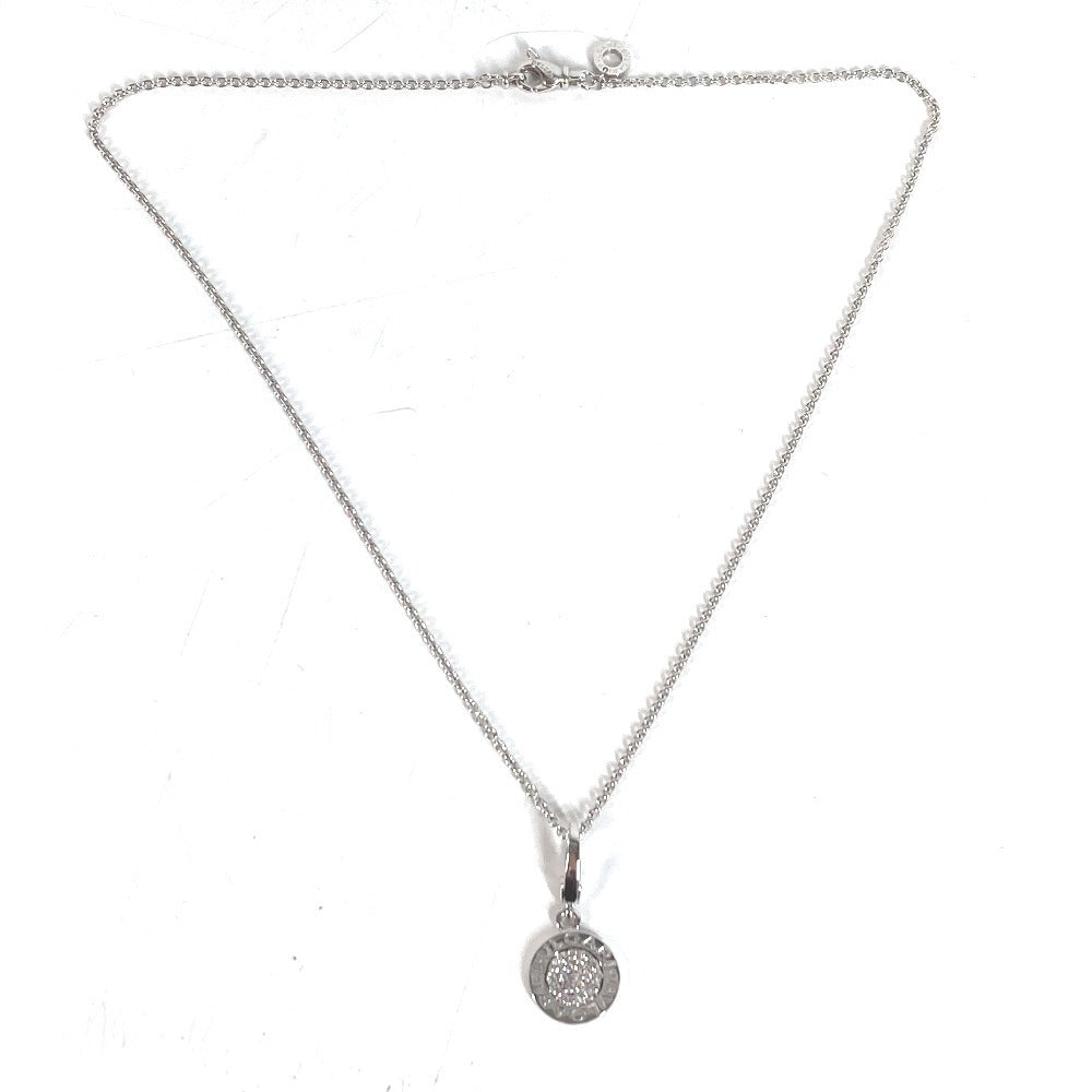 BVLGARI Gold K18 18K WG Bvlgari Bvlgari Logo Diamond Accessories Jewelry Necklace WG750 Unisex Silver