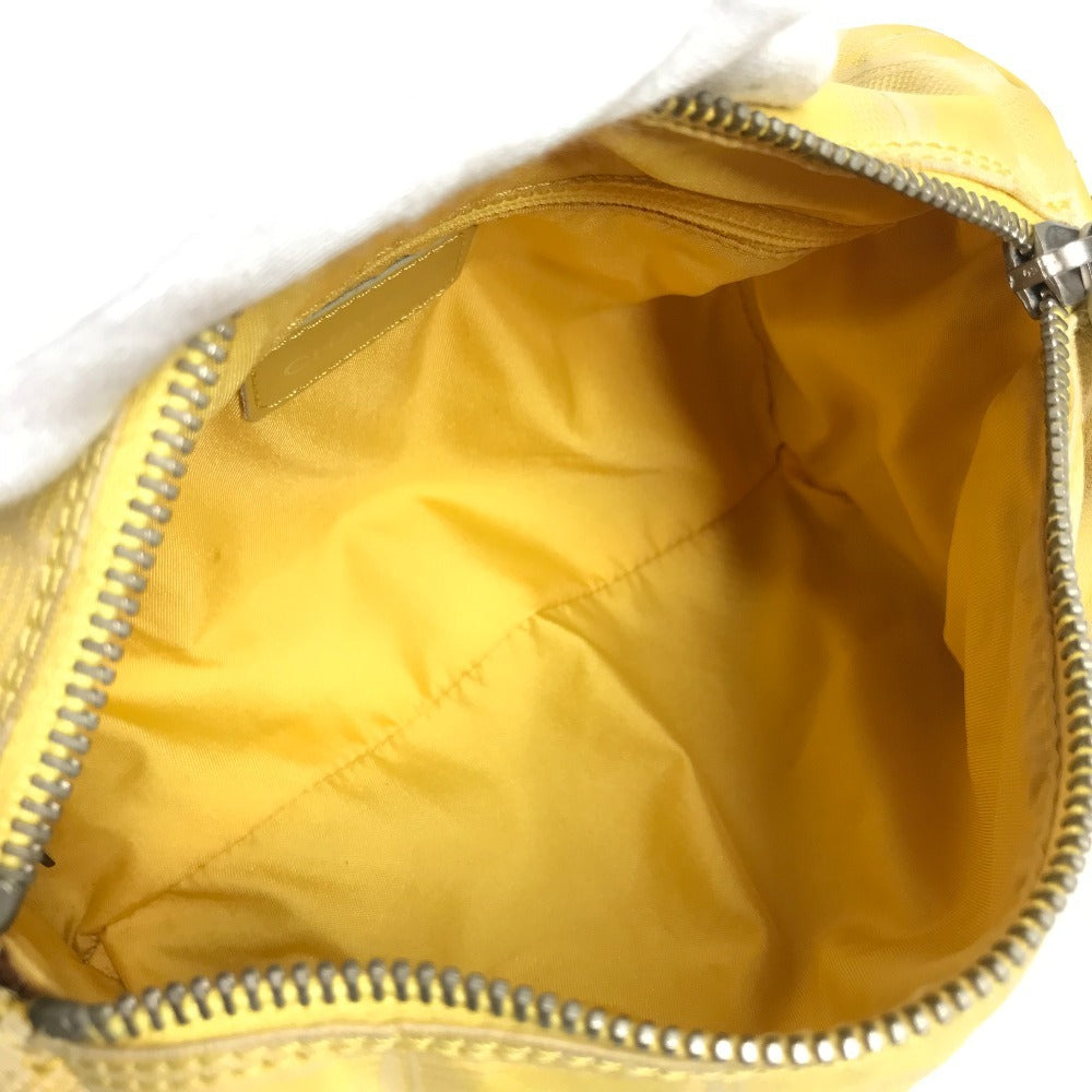 CHANEL New Travel Line Cylinder CC Coco Mark Logo Bag Shoulder Bag Nylon Canvas Unisex Yellow