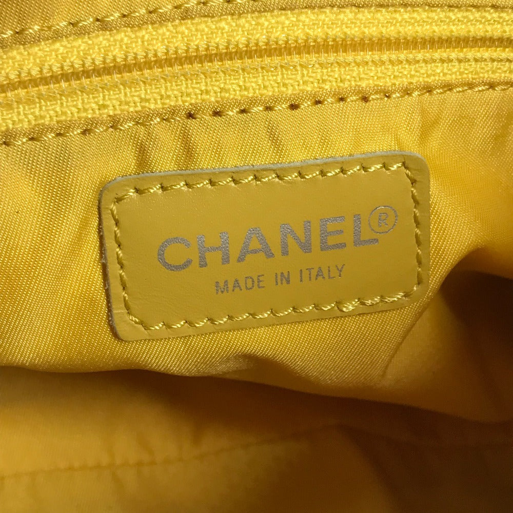 CHANEL New Travel Line Cylinder CC Coco Mark Logo Bag Shoulder Bag Nylon Canvas Unisex Yellow