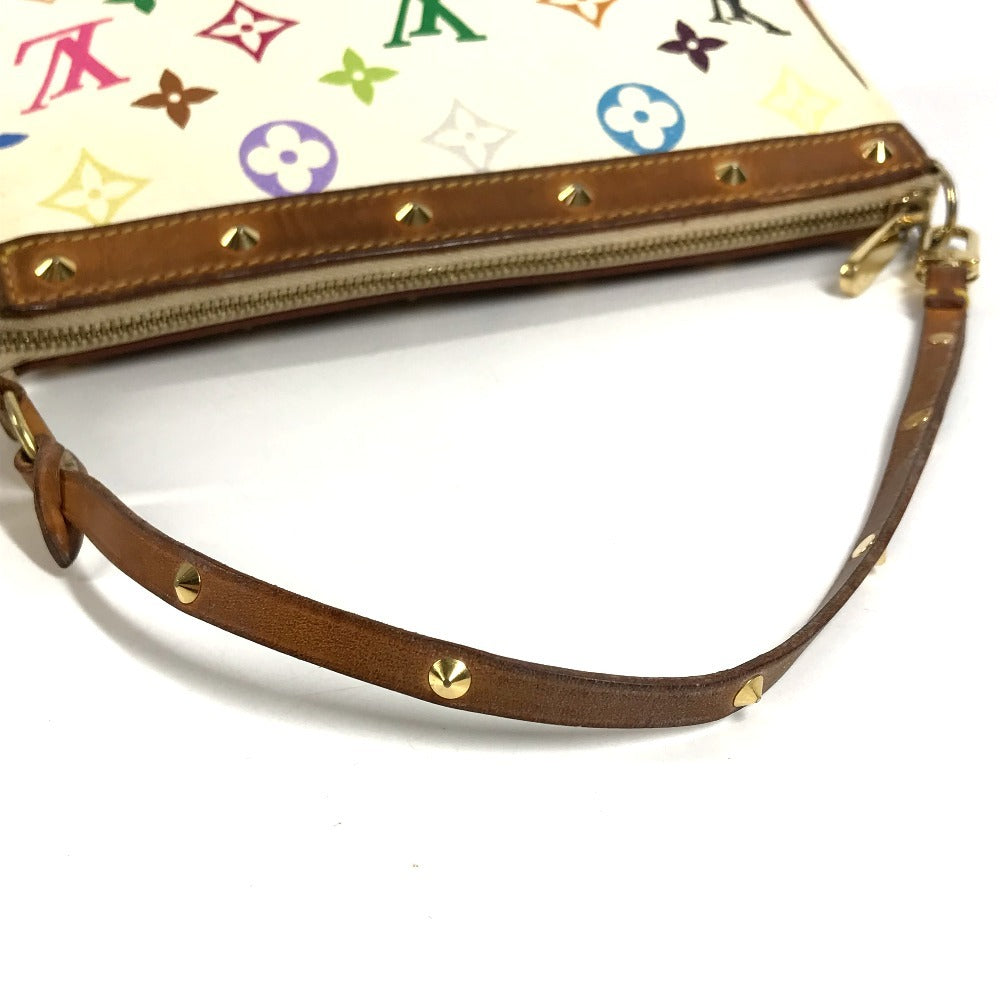 LOUIS VUITTON M92649 モノグラムマルチカラー ポシェットアクセソワール アクセサリーポーチ 肩掛け ハンドバッグ ショルダーバッグ モノグラムマルチカラーキャンバス レディース ブロン ホワイト