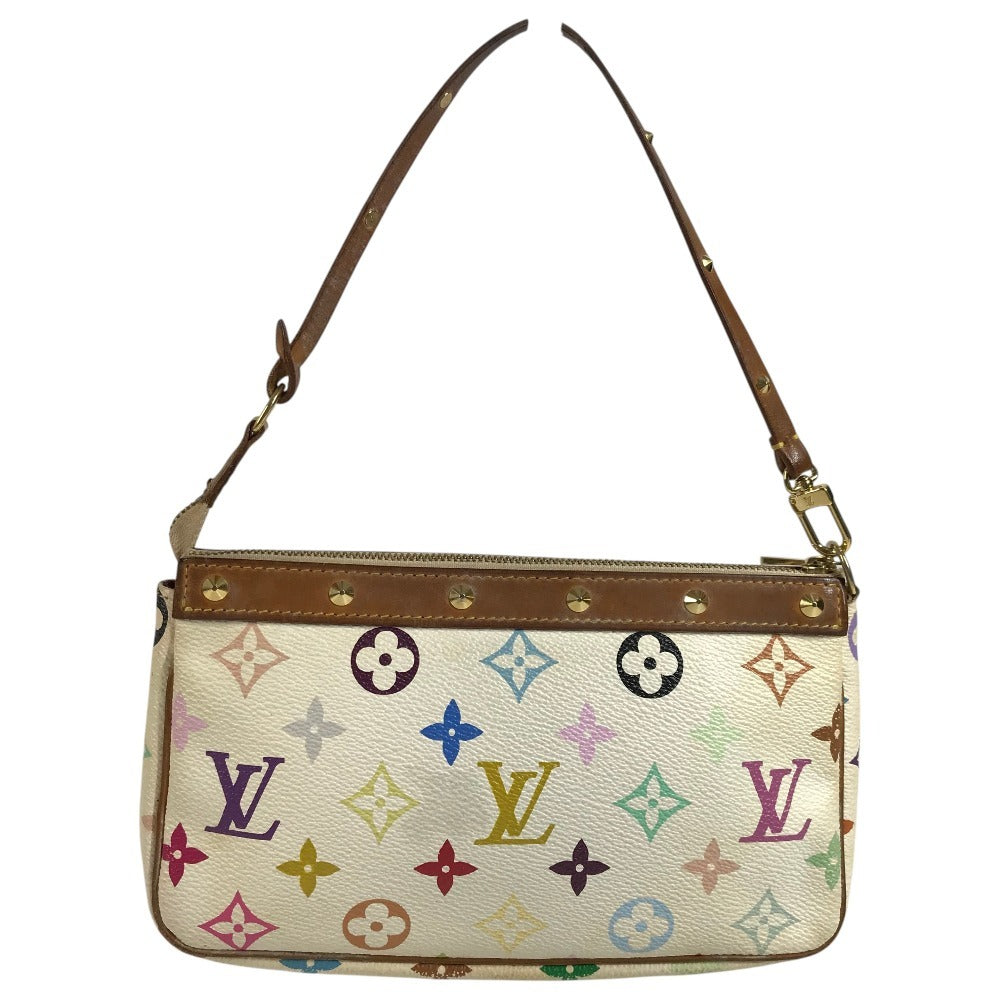 LOUIS VUITTON M92649 モノグラムマルチカラー ポシェットアクセソワール アクセサリーポーチ 肩掛け ハンドバッグ ショルダーバッグ モノグラムマルチカラーキャンバス レディース ブロン ホワイト