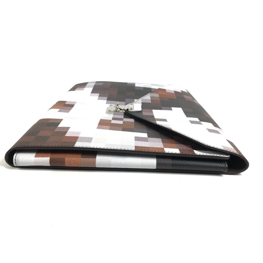 LOUIS VUITTON GI1137 Pixel Folder Mark Cow Camouflage Bag Clutch Bag Pouch Clutch Bag Leather Unisex Brown