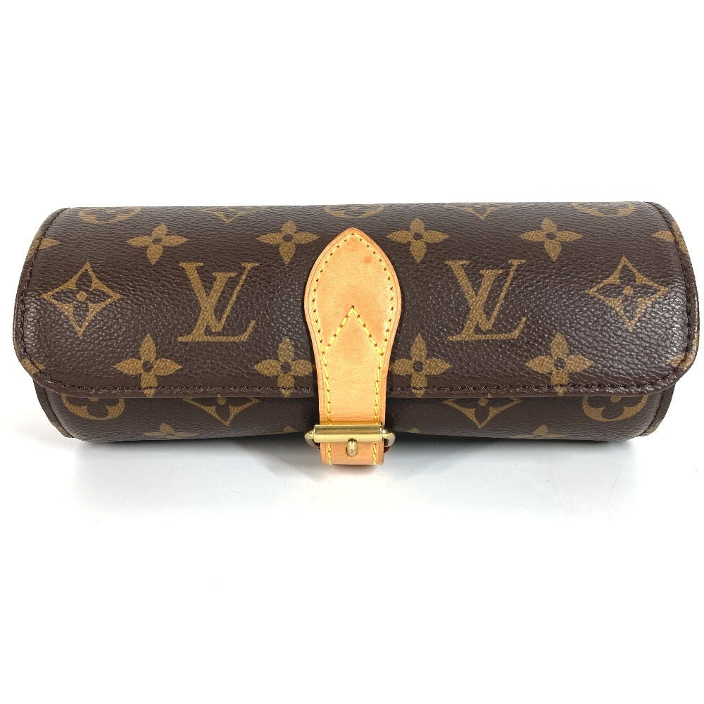 LOUIS VUITTON M47530 Monogram Etui 3 Montres Watch Case Pouch Monogram Canvas Unisex Brown