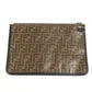 FENDI 7N0078 Zucca Logo Bag Pouch Second Bag Clutch Bag Leather/Coated Canvas Unisex Brown