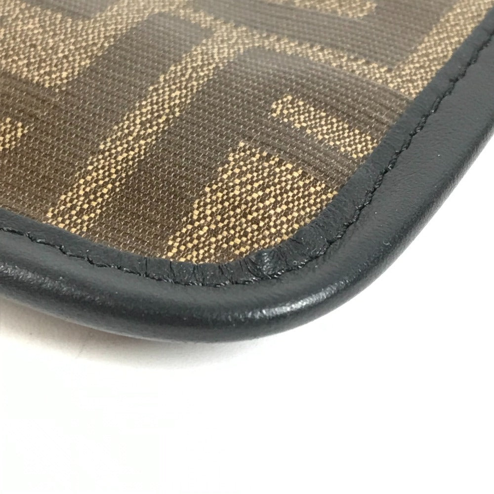 FENDI 7N0078 Zucca Logo Bag Pouch Second Bag Clutch Bag Leather/Coated Canvas Unisex Brown