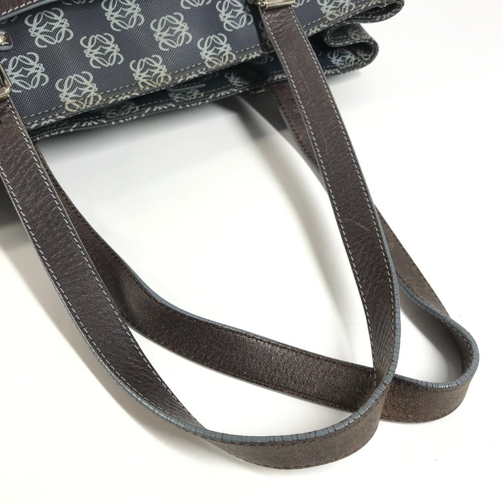LOEWE Anagram Logo Bag Shoulder Tote Bag Shoulder Bag PVC/Leather Women's Blue
