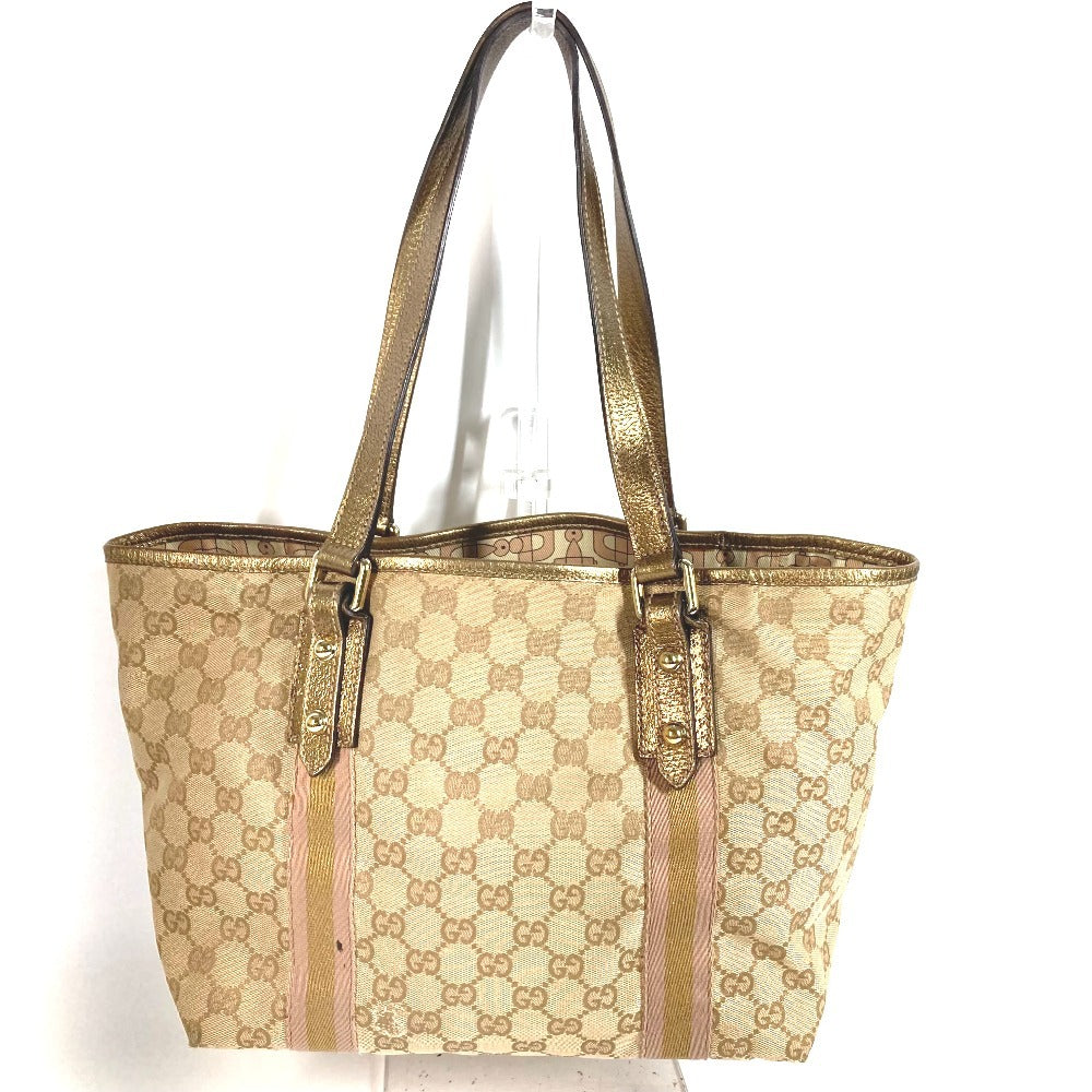 GUCCI 137396 Charm Logo GG Bag Shoulder Bag Tote Bag Shoulder Bag GG Canvas/Leather Unisex Beige