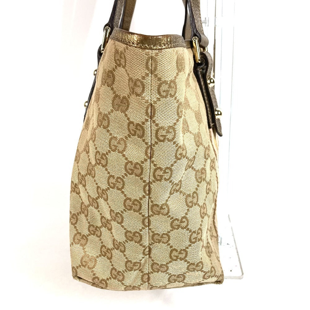 GUCCI 137396 Charm Logo GG Bag Shoulder Bag Tote Bag Shoulder Bag GG Canvas/Leather Unisex Beige