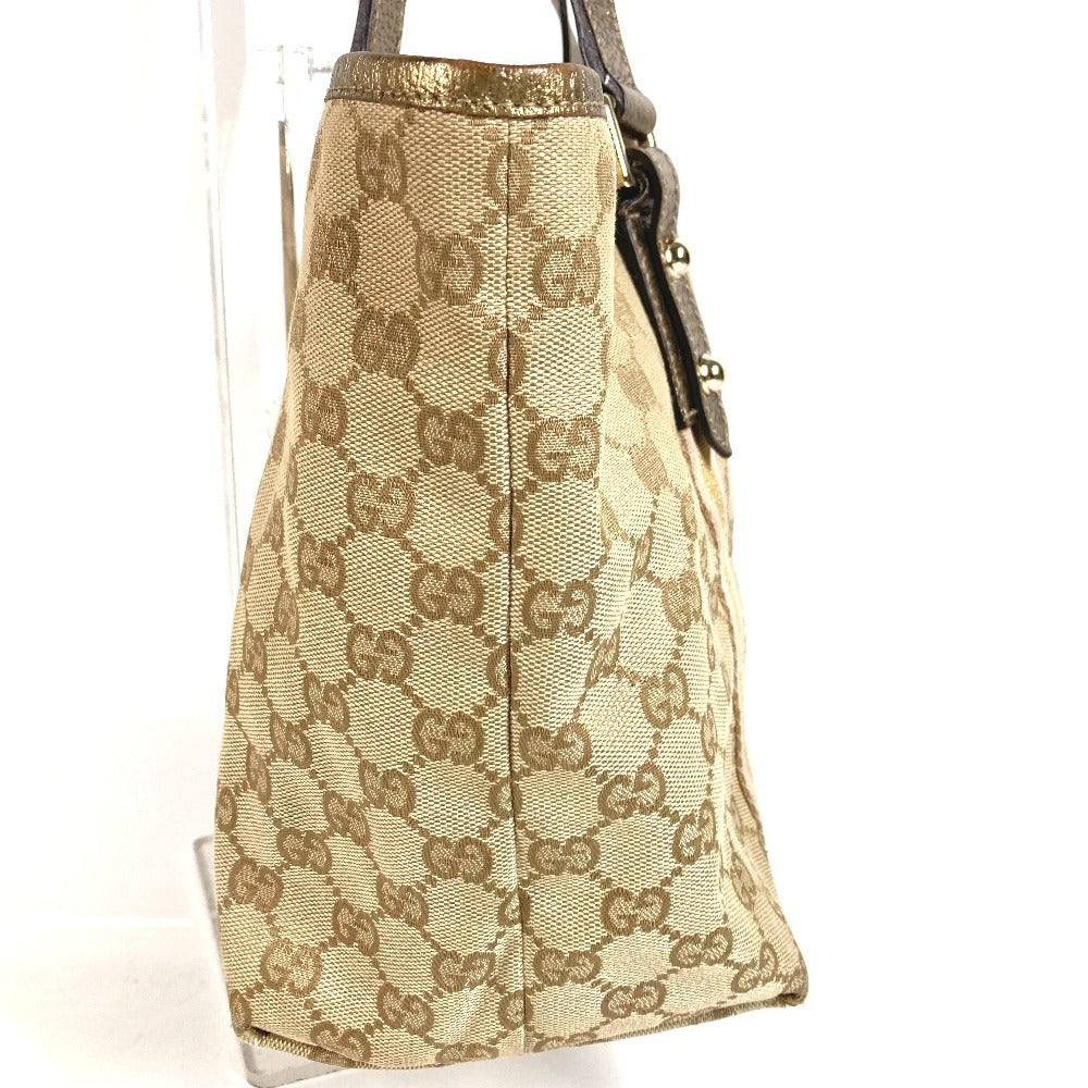 GUCCI 137396 Charm Logo GG Bag Shoulder Bag Tote Bag Shoulder Bag GG Canvas/Leather Unisex Beige