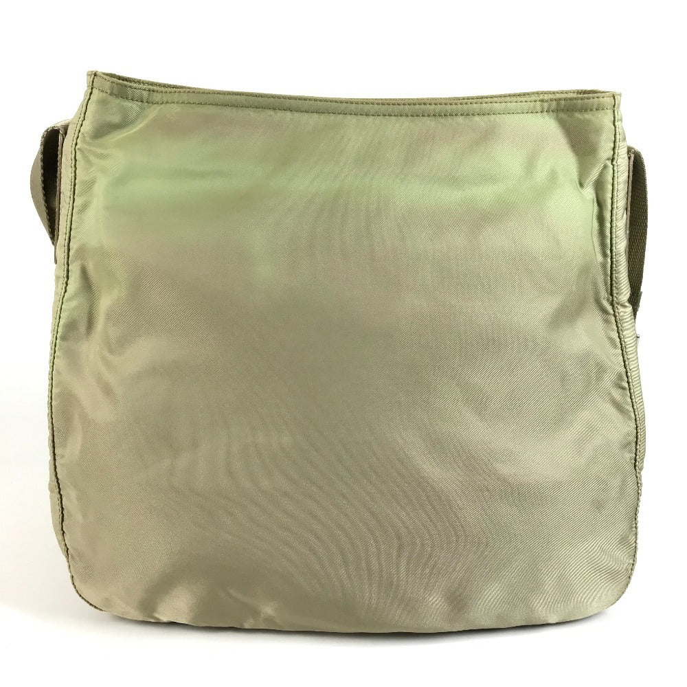 PRADA B6675F Triangle Logo Plate Bag Crossbody Pochette Shoulder Bag Nylon Unisex Beige