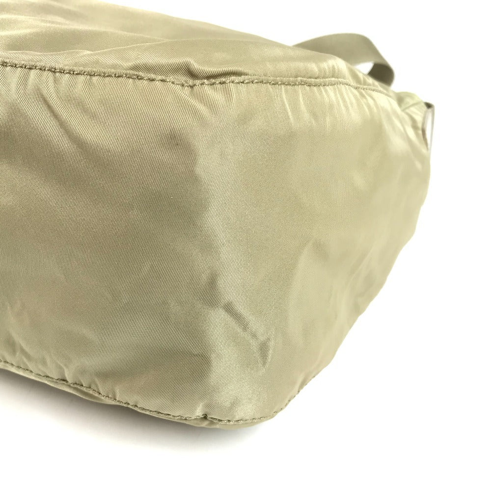 PRADA B6675F Triangle Logo Plate Bag Crossbody Pochette Shoulder Bag Nylon Unisex Beige
