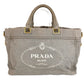 PRADA Canapa Logo Bag Tote Bag Handbag Canvas Unisex Gray