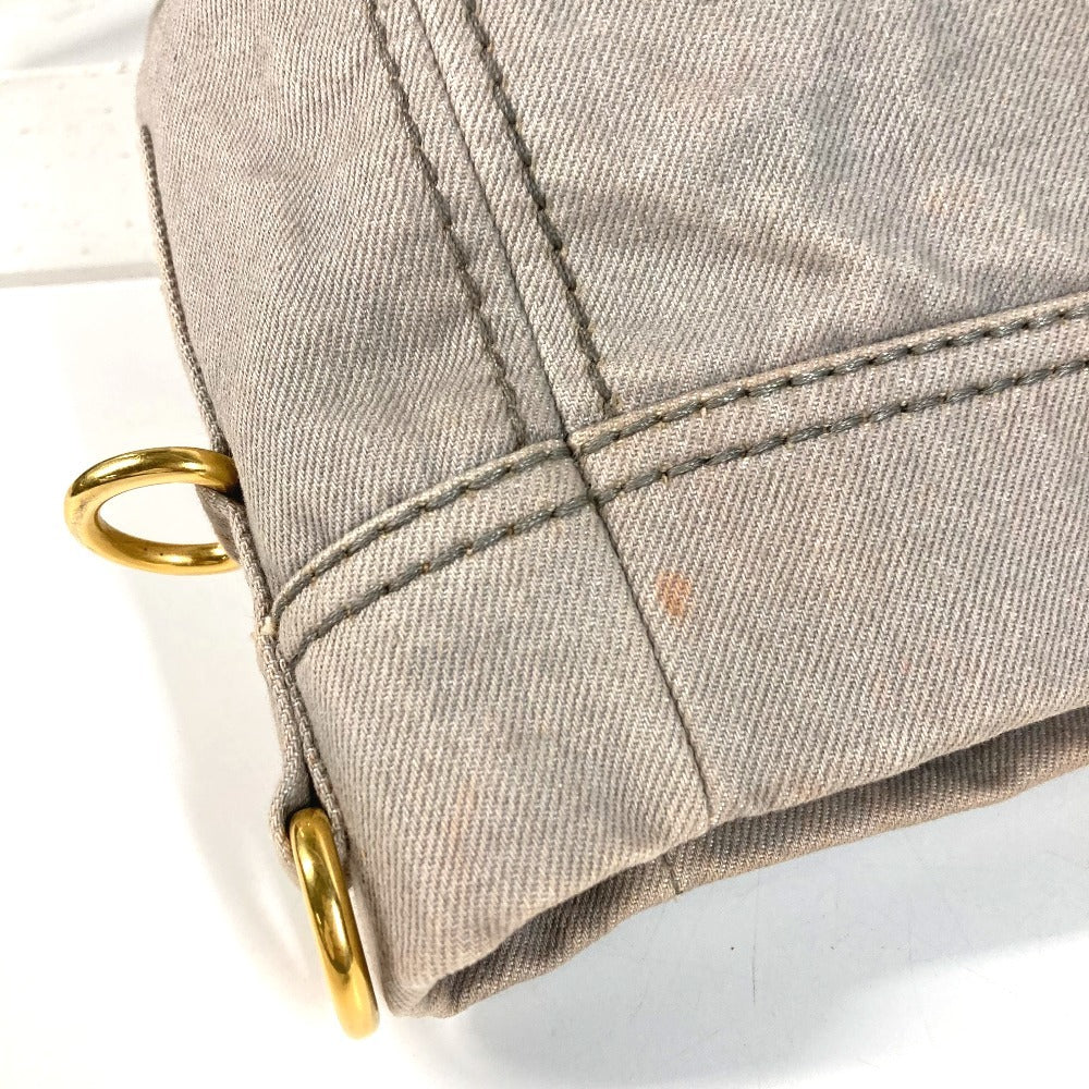 PRADA Canapa Logo Bag Tote Bag Handbag Canvas Unisex Gray