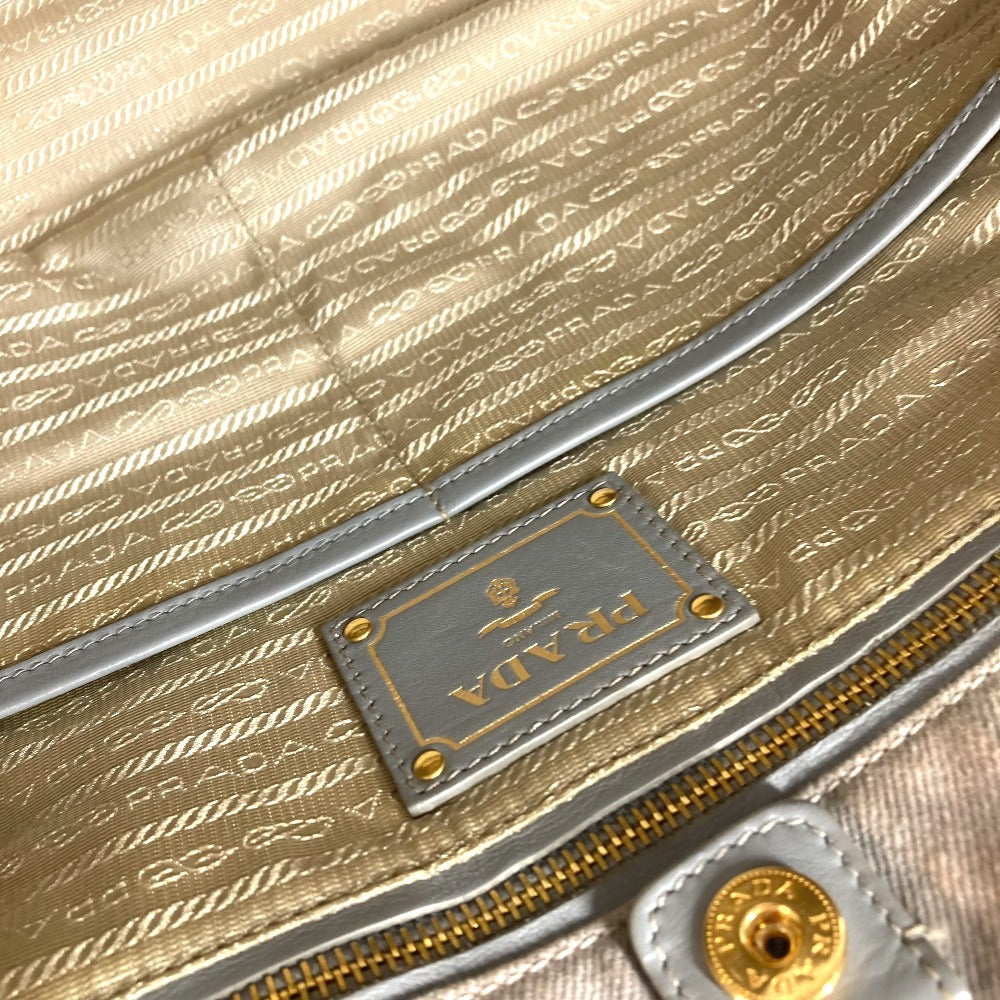 PRADA Canapa Logo Bag Tote Bag Handbag Canvas Unisex Gray