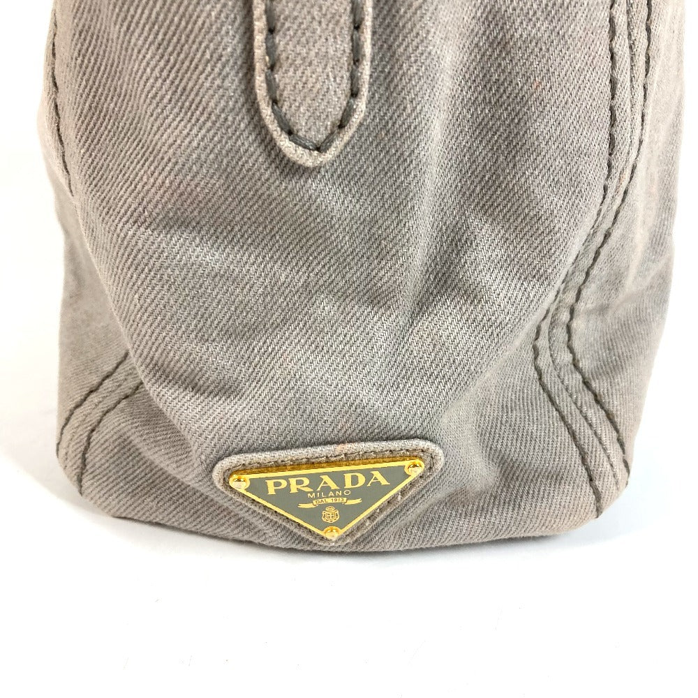 PRADA Canapa Logo Bag Tote Bag Handbag Canvas Unisex Gray