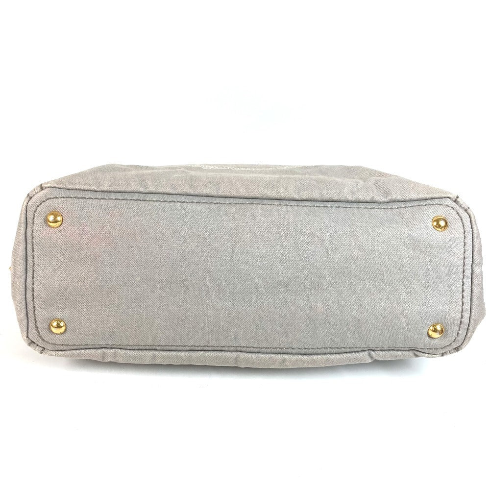 PRADA Canapa Logo Bag Tote Bag Handbag Canvas Unisex Gray