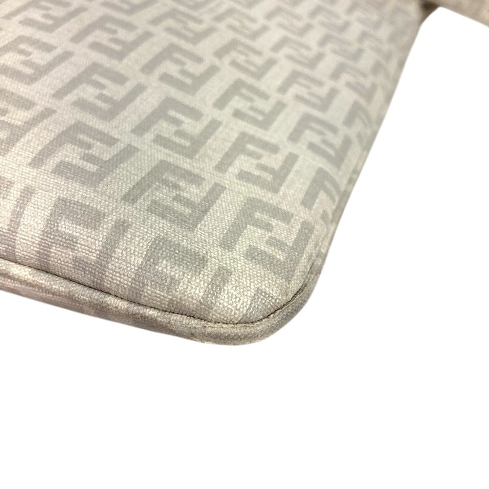 FENDI 8BT151 Zucchino Logo Crossbody Pochette Bag Shoulder Bag PVC/Leather Unisex White