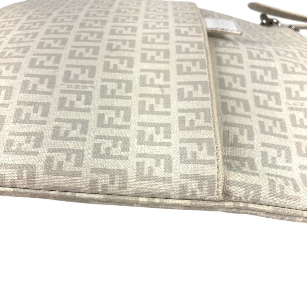 FENDI 8BT151 Zucchino Logo Crossbody Pochette Bag Shoulder Bag PVC/Leather Unisex White