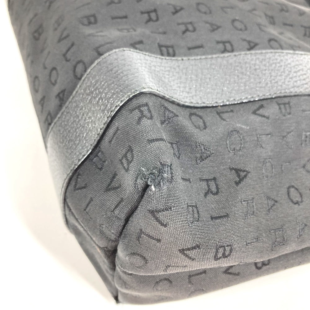 BVLGARI Bag with Pouch, Bulgari Bulgari Logo Handbag Tote Bag Shoulder Bag Leather/Canvas Unisex Black