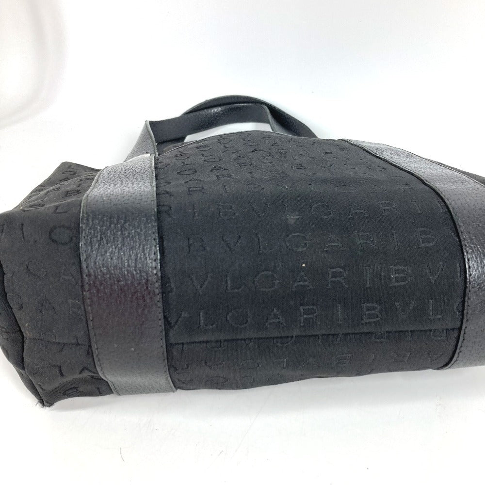 BVLGARI Bag with Pouch, Bulgari Bulgari Logo Handbag Tote Bag Shoulder Bag Leather/Canvas Unisex Black