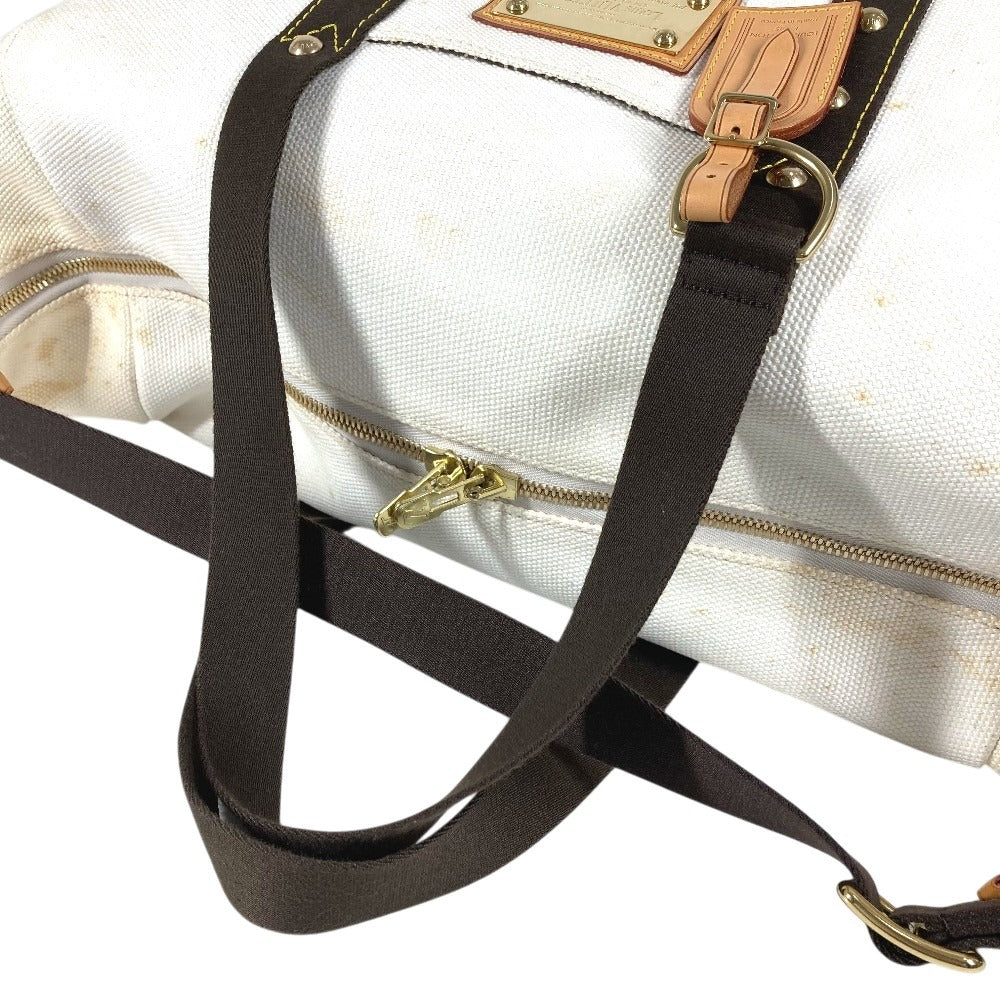 LOUIS VUITTON M40030 Antigua Sac Weekend 2-Way Bag, Shoulder Bag, Tote Bag, Boston Bag, Unisex, Canvas, Ecru, White
