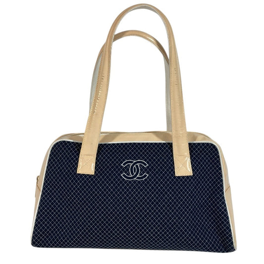 CHANEL スポーツバッグ ボストンバッグ CC ココマーク ロゴ キルティング カバン トートバッグ 肩掛け ショルダーバッグ キャンバス ユニセックス ネイビー