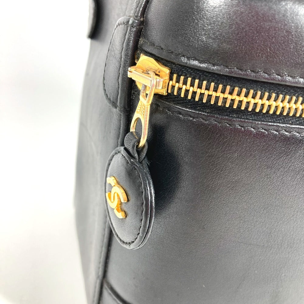 CHANEL CC ココマーク　ロゴ ピコローレ カバン バニティバッグ ポーチ ボックス BOX ハンドバッグ レザー レディース ブラック