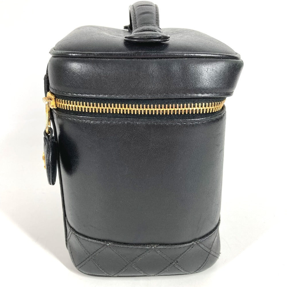 CHANEL CC ココマーク　ロゴ ピコローレ カバン バニティバッグ ポーチ ボックス BOX ハンドバッグ レザー レディース ブラック