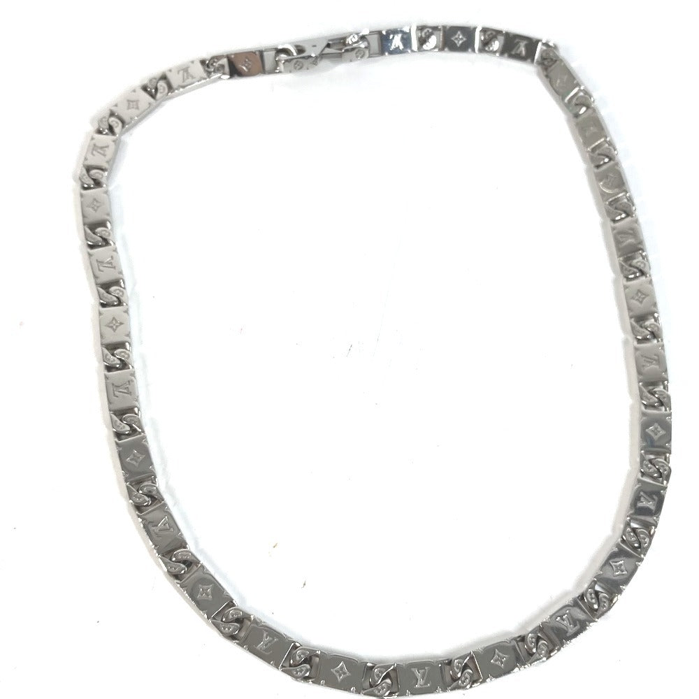 LOUIS VUITTON M00919 Monogram Necklace Monogram Tied-Up Chain Necklace Metal Unisex Silver
