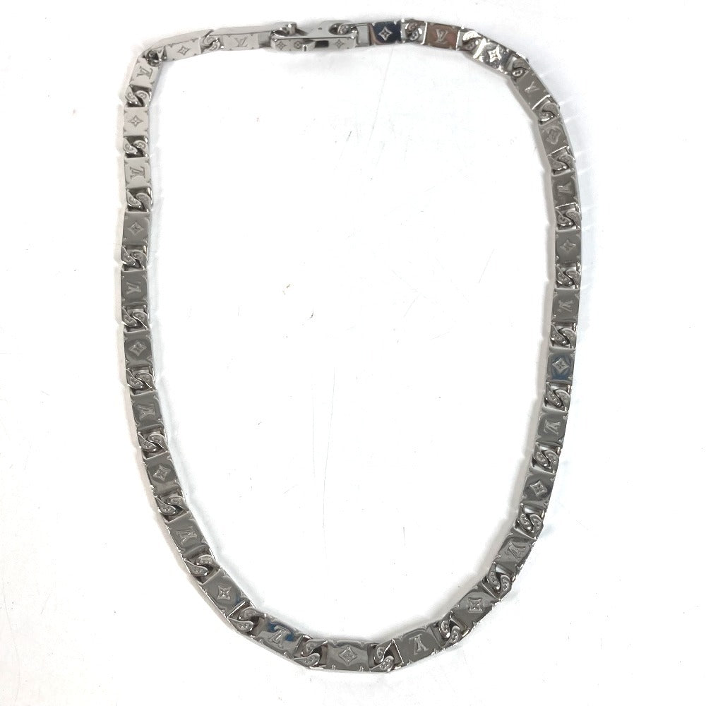 LOUIS VUITTON M00919 Monogram Necklace Monogram Tied-Up Chain Necklace Metal Unisex Silver