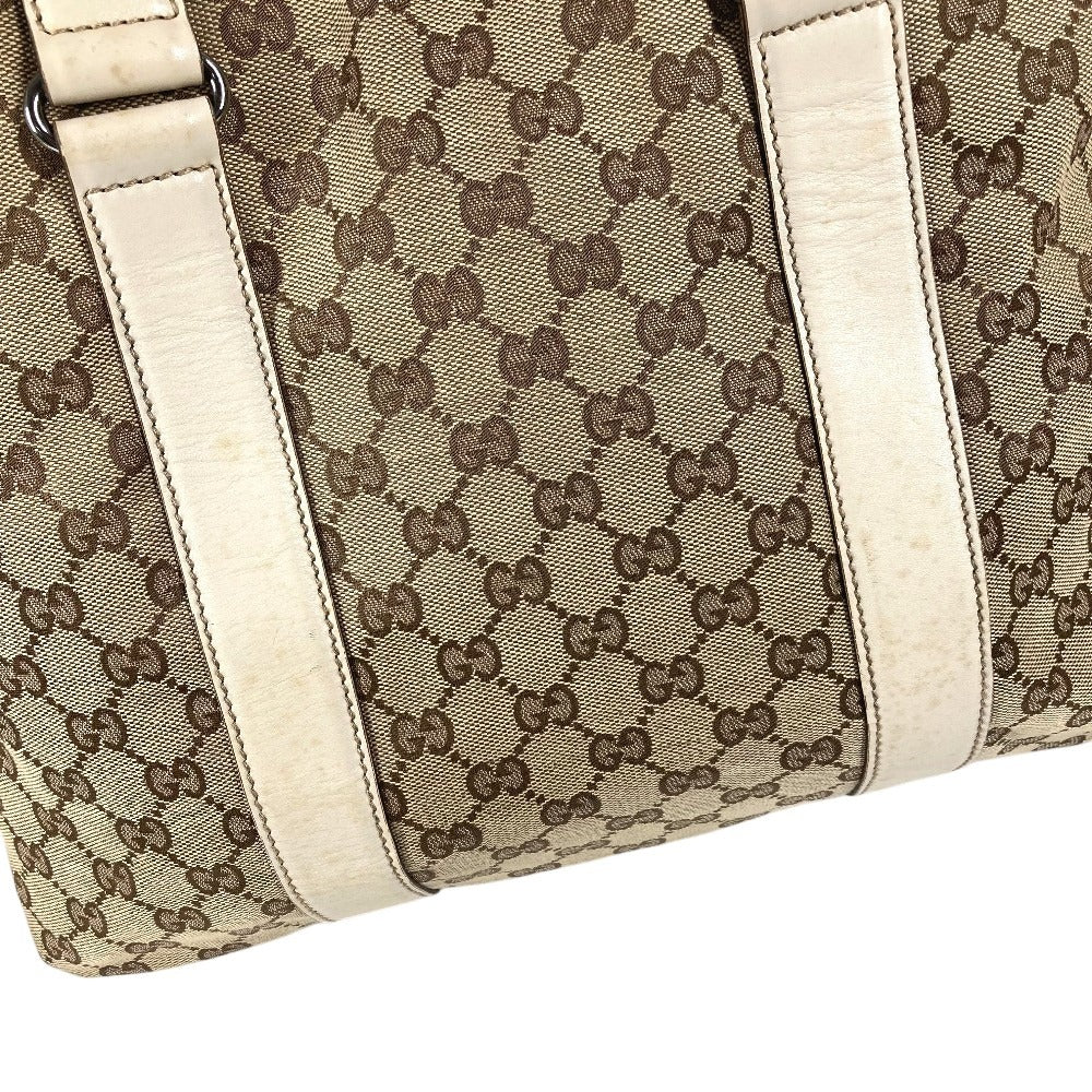 GUCCI 145971 GG ロゴ 肩掛け カバン トートバッグ ショルダーバッグ GGキャンバス/レザー ユニセックス ホワイト