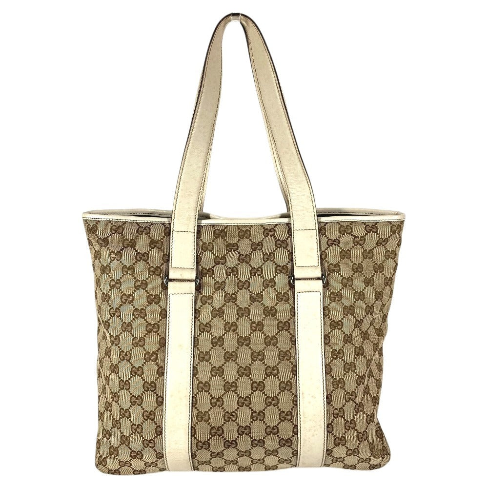 GUCCI 145971 GG ロゴ 肩掛け カバン トートバッグ ショルダーバッグ GGキャンバス/レザー ユニセックス ホワイト