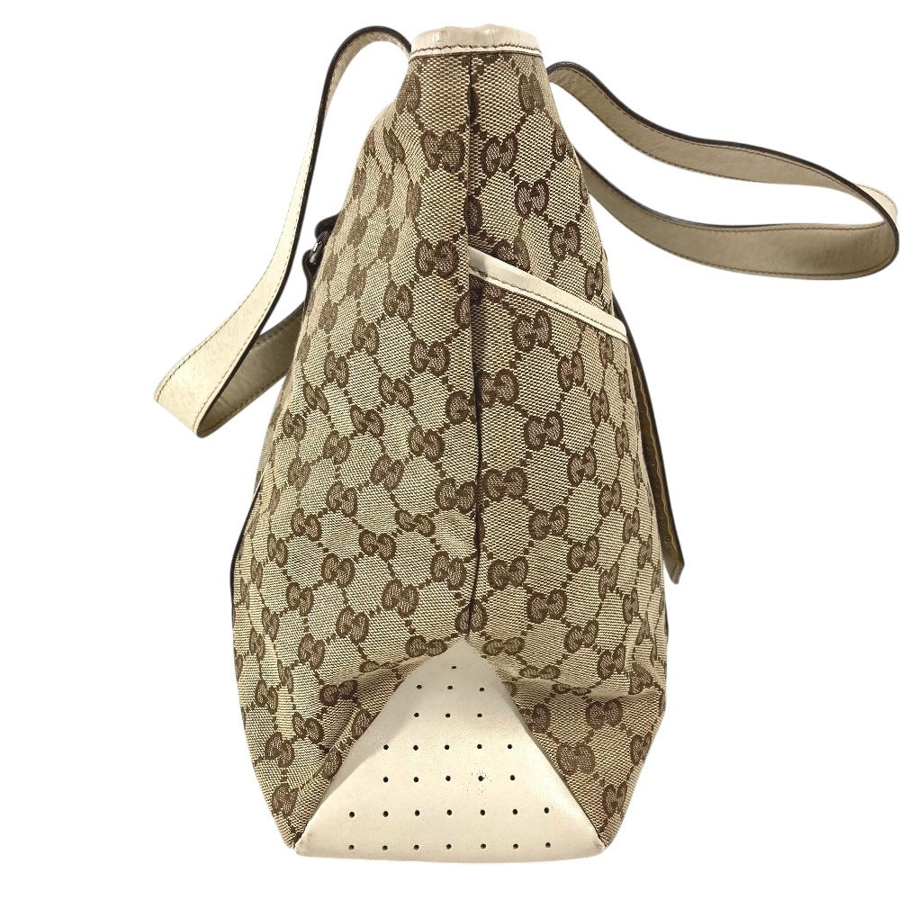 GUCCI 145971 GG ロゴ 肩掛け カバン トートバッグ ショルダーバッグ GGキャンバス/レザー ユニセックス ホワイト